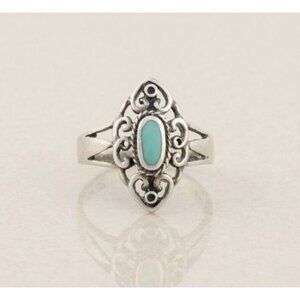 Sterling Silver Turquoise Ring Size 8 1/2